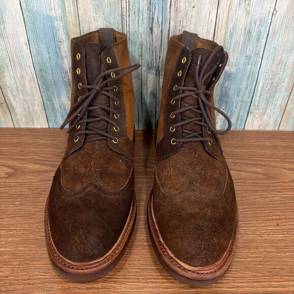 Oliver Sweeney Nelson Mens UK 11 US 12 Boots Brown Waxed Suede Wingtip Brogue main image 10